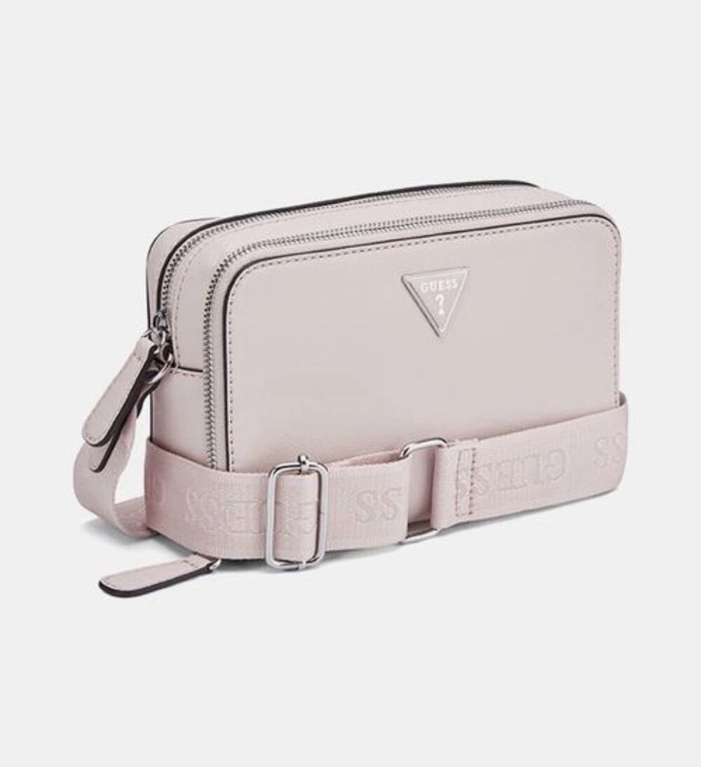 Guess Viviette Mini Double Zip Crossbody Bag in Soft Pink (Style SF984571) NWT